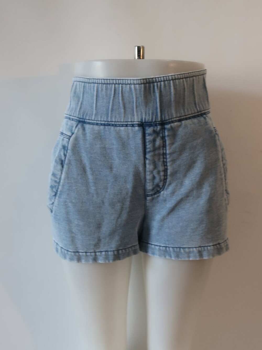 Womens Helmut Lang Blue Light Wash (Item- 5) Faux Denim High-Rise Shorts S